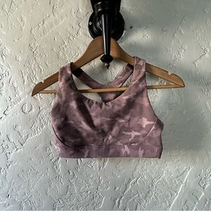 Athleta Ultimate Texture Sports Bra Pink/Purple Camouflage